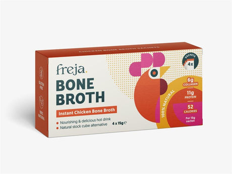 Freja Instant Bone Broth box of 4 x 15g Sachet - Chicken - Greenlands Health Store