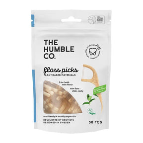 Humble Dental Floss Picks Mint 50pcs - Greenlands Health Store