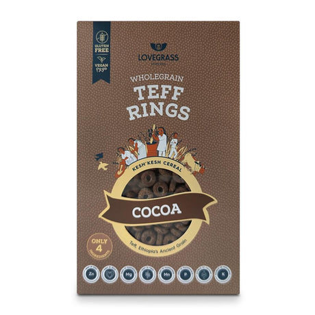 Wholegrain Teff Rings - Cocoa 350g - Greenlands Health Store