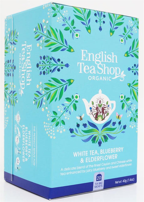 White Tea Blueberry & Elder Flower - 20 Tea Bag Sachets - Greenlands Health Store