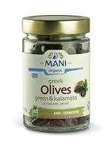 MANI Organic Kalamata & Green Olives al Naturale 175g - Greenlands Health Store