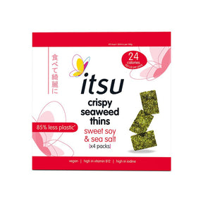Sweet Soy & Sea Salt Seaweed Multipack 4x5g NEW TRAYLESS - Greenlands Health Store