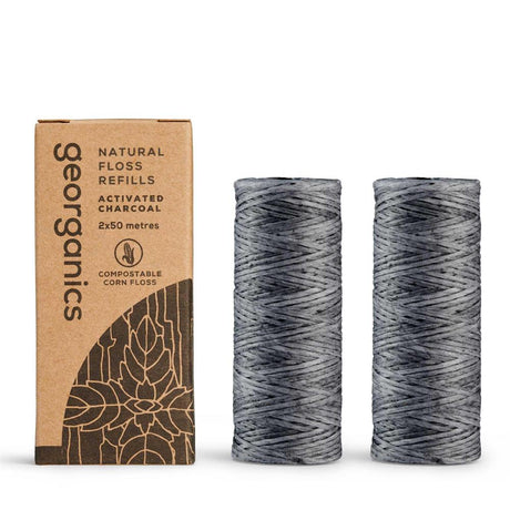 Dental Floss Refill - Charcoal 2x 50m - Greenlands Health Store