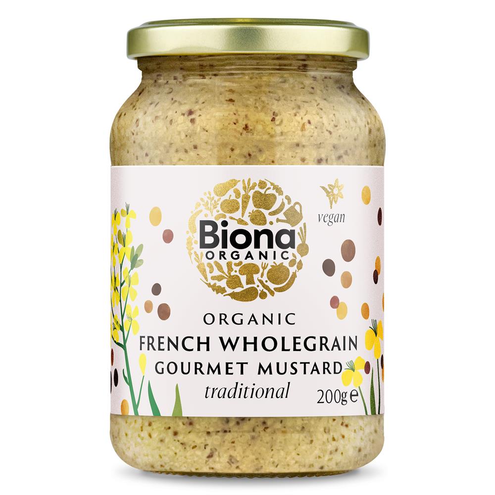French Wholegrain Mustard Traditional Organic 200g - Greenlands Health Store