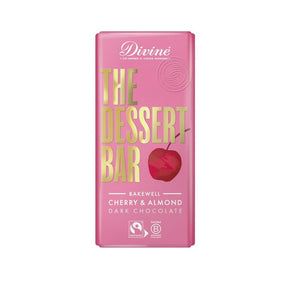 Divine 60% Dark Chocolate Bakewell with Cherry & Almond 180g - Greenlands Health Store