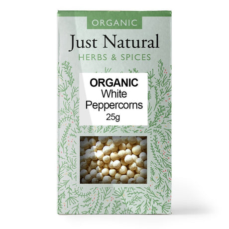 Organic White Peppercorns (Box) 25g - Greenlands Health Store