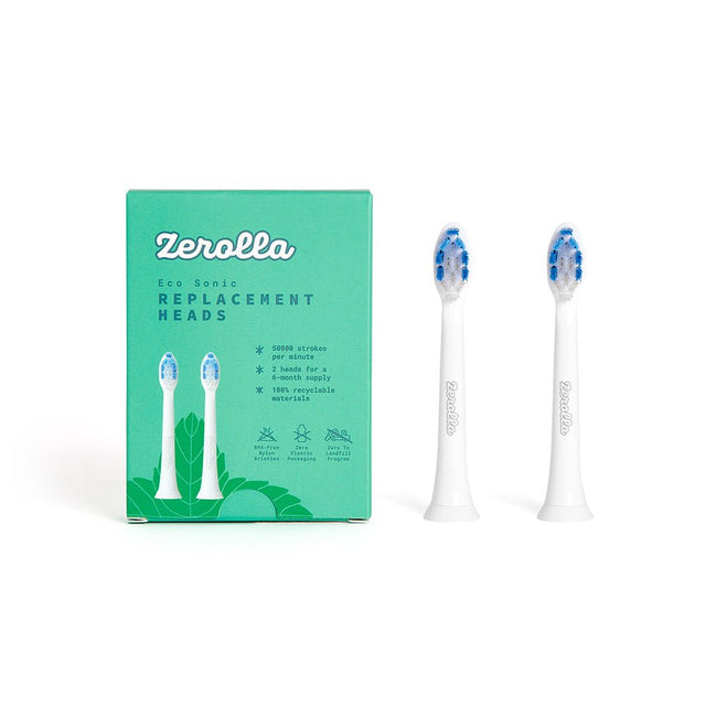 Eco Electric Sonic Toothbrush Pack of 2 - Replacement Heads - Greenlands Health Store