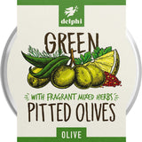 Green Pitted Olives with Herbs 160g - Greenlands Health Store