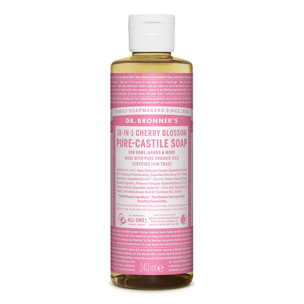 Pure Castile Liquid Soap Cherry Blossom 240ml - Greenlands Health Store