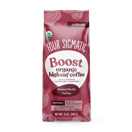 Boost Organic High Caf Coffee with L - Theanine 340g - Greenlands Health Store