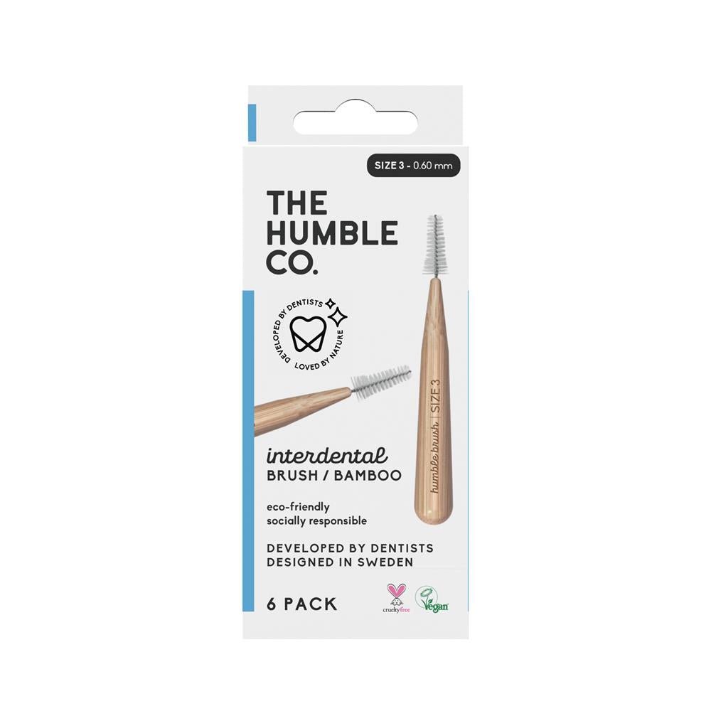 The Humble Co Inter Dental Brush size 3 - Blue 6 Pack - Greenlands Health Store