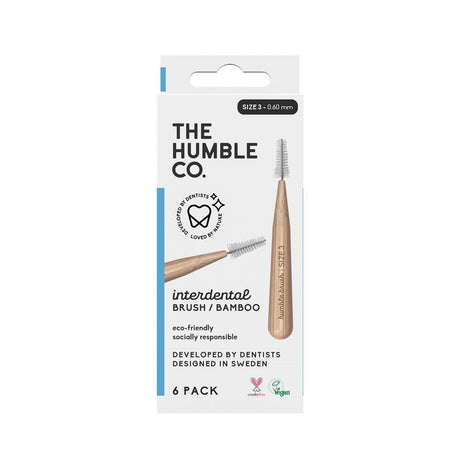 The Humble Co Inter Dental Brush size 3 - Blue 6 Pack - Greenlands Health Store