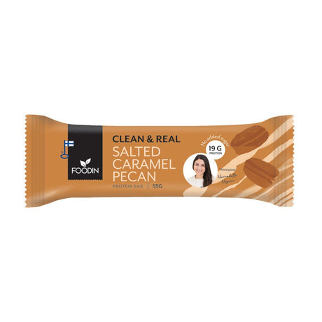 Clean & Real Protein Bar Salted Caramel Pecan 55G - Greenlands Health Store