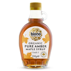 Biona Organic Pure Maple Syrup Amber Grade A 330g - Greenlands Health Store