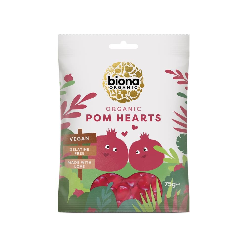 Organic Vegan Pomegranate Hearts 75g - Greenlands Health Store
