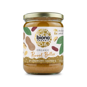 Biona Peanut Butter Organic Crunchy with Sea Salt 500g - Greenlands Health Store