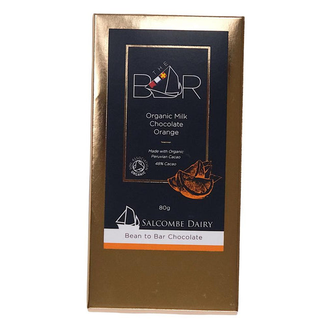 Salcombe Dairy Milk Orange Organic Chocolate Bar 80g - Greenlands Health Store