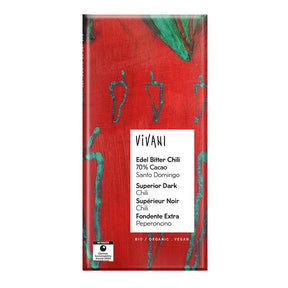 Dark Chilli Chocolate 70% Vegan Organic 100g - Greenlands Health Store