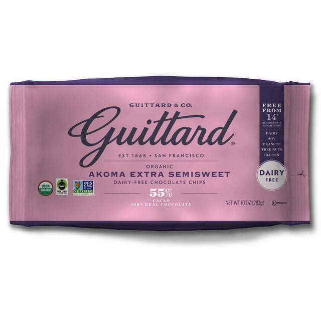 Guittard 'Akoma' Organic Chocolate Baking Chips. Allergen free. - Greenlands Health Store