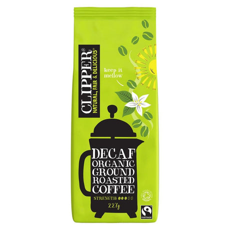 Clipper Fairtrade Organic Decaffeinated Style Roast & Ground 227g - Greenlands Health Store