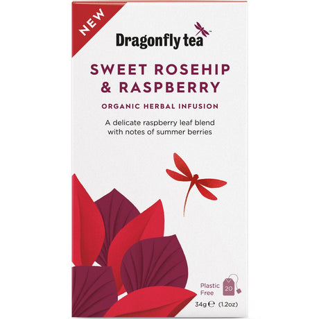 Dragonfly Sweet Rosehip & Raspberry Organic Herbal Tea 20 bag - Greenlands Health Store