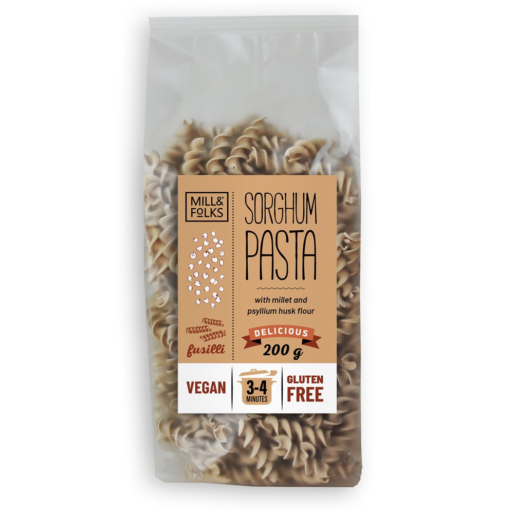 Mill&Folks Sorghum pasta fusilli 200g VeganGluten free - Greenlands Health Store