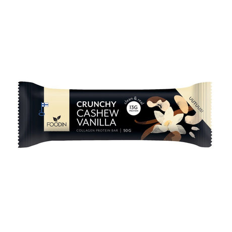 Crunchy Collagen Protein Bar Cashew - Vanilla 50G - Greenlands Health Store
