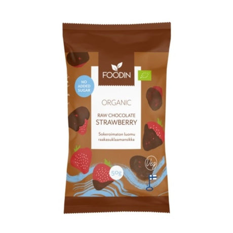 Organic Raw Chocolate No Added Sugar Strawberry 50g - Greenlands Health Store
