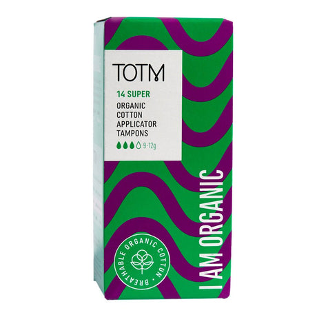 TOTM Organic Tampons - App Super 14 Per Box Case of 10 - Greenlands Health Store