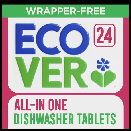 Ecover Dishwasher tablets 24s NEW plastic free All in One - Greenlands Health Store