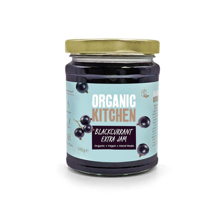 Organic Blackcurrant Extra Fruit Jam 340g - Greenlands Health Store