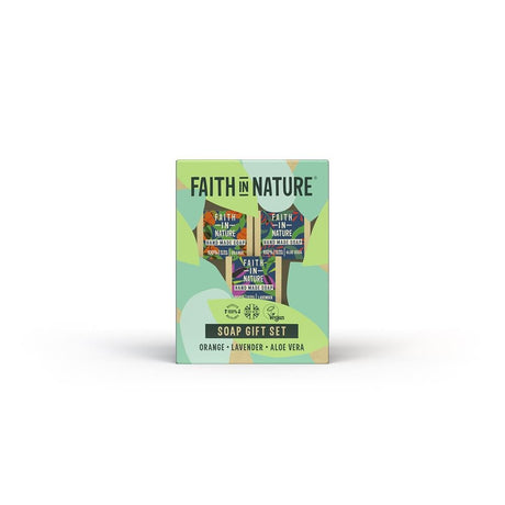 Faith in Nature Soap Box Gift Set 300g - Greenlands Health Store