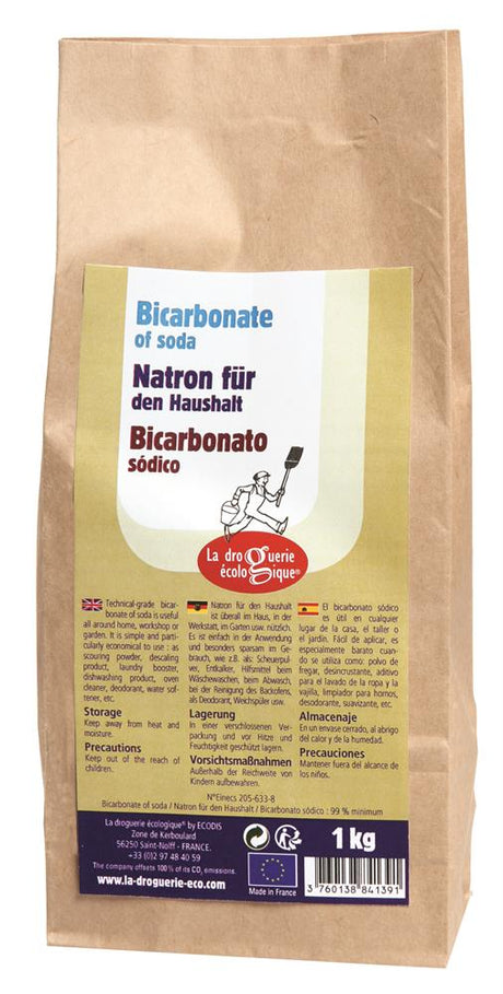 Bicarbonate of soda 1 Kg in a recycled paper bag. - Greenlands Health Store