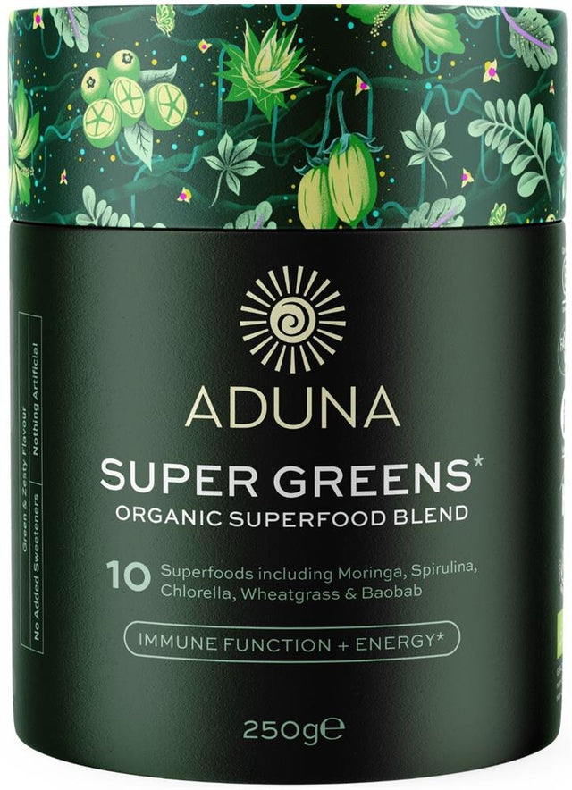 Aduna Organic Super Greens Superfood Blend 250g - Greenlands Health Store