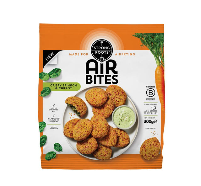 Strong Roots AirBites Crispy Spinach & Carrot 300g - Greenlands Health Store