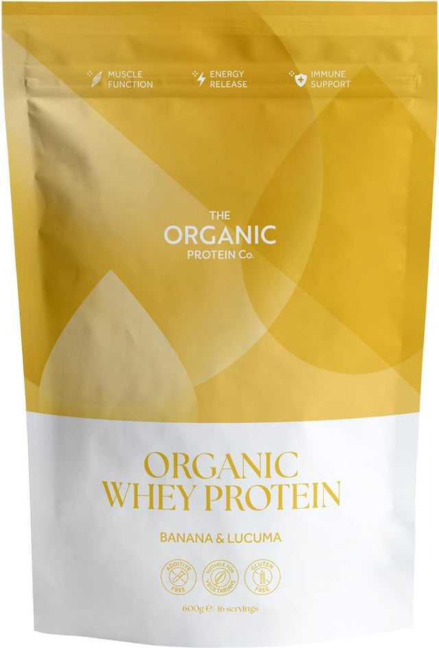 Banana & Lucuma Organic Whey Protein Powder 600g - Greenlands Health Store