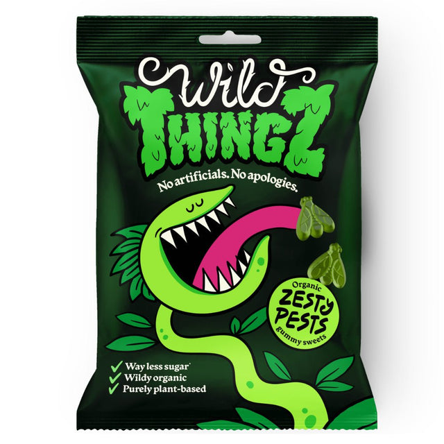 Wild Thingz Organic & Vegan Sweets Zesty Pests Gummy Sweets 130g - Greenlands Health Store