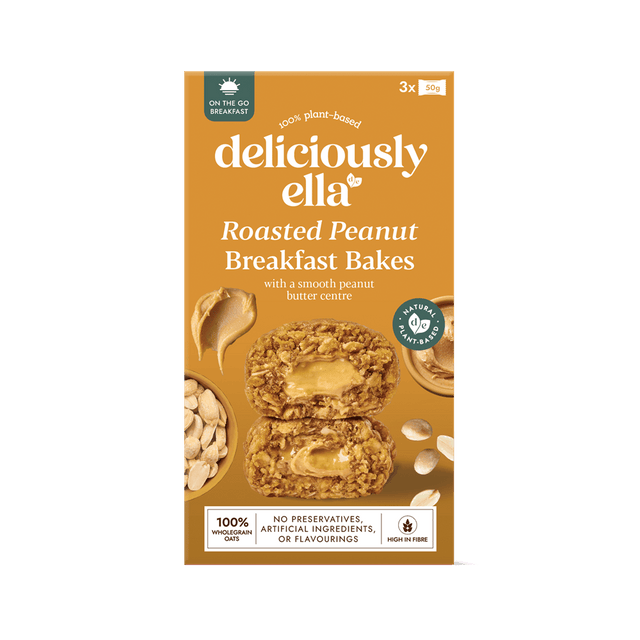 Deliciously Ella Peanut Butter Breakfast Bakes (50g x 3) - Greenlands Health Store