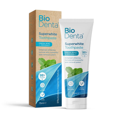 BioDenta Superwhite Toothpaste 75ml - Greenlands Health Store