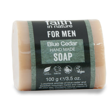 Faith For Men Blue Cedar Soap 100g - Greenlands Health Store