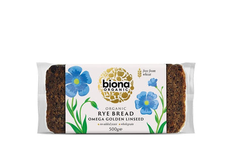 Organic Rye Bread - Omega Golden Linseed - 500g - Greenlands Health Store