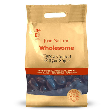 Carob Coated Ginger 80g - Greenlands Health Store