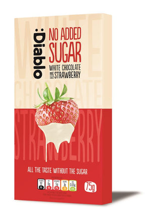 Diablo White Chocolate Bar with Strawberry 75g - Greenlands Health Store