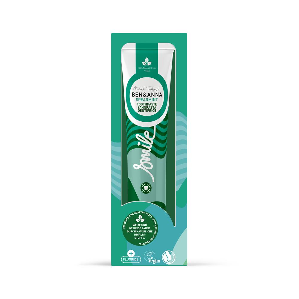 Ben & Anna Toothpaste Tube Mint (with fluoride) 75ml - Greenlands Health Store