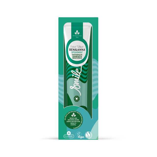 Ben & Anna Toothpaste Tube Mint (with fluoride) 75ml - Greenlands Health Store