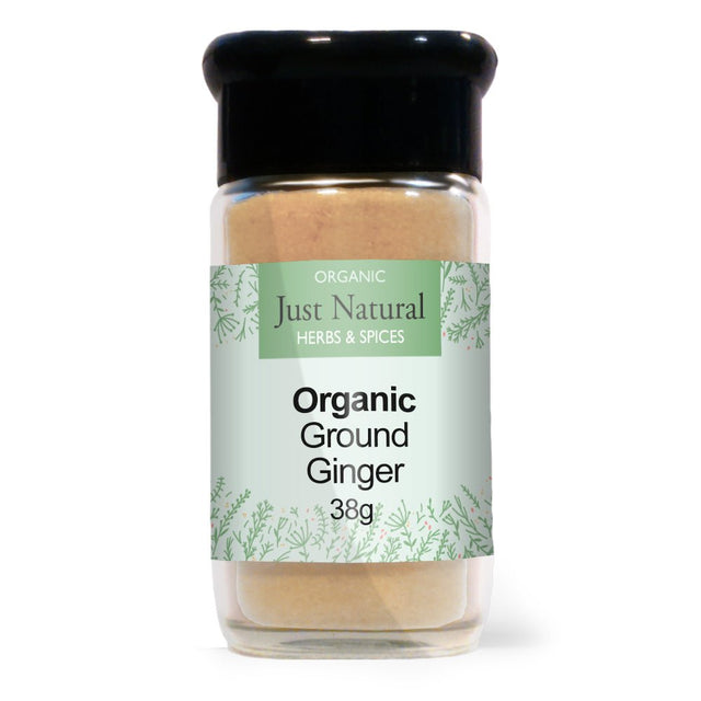 Organic Ground Ginger (Glass Jar) 38g - Greenlands Health Store