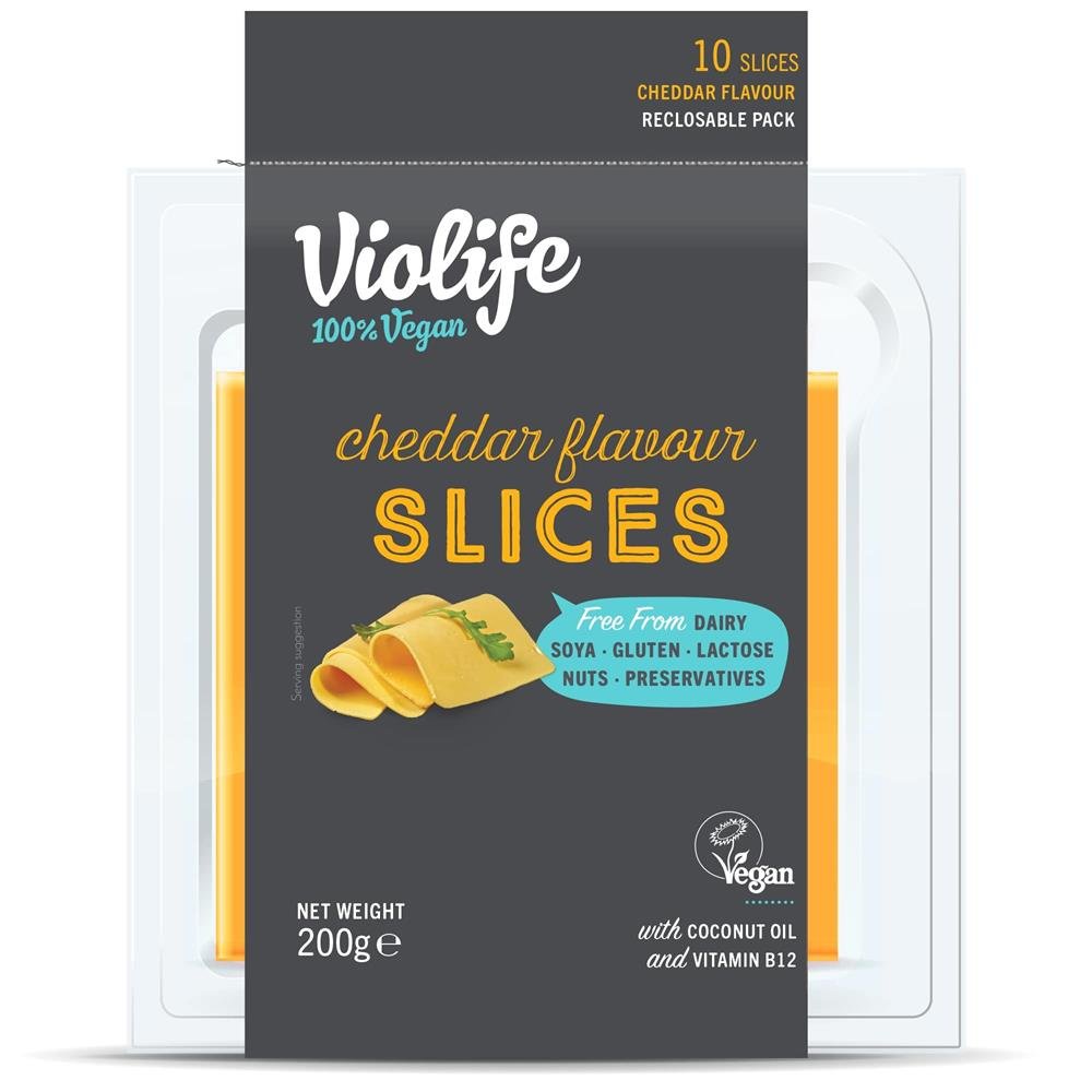 Violife Cheddar Flavour Slices 200gr (10 slices) - Greenlands Health Store