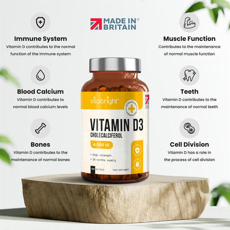Vitamin D3 - 4000iu - 425 day supply - Greenlands Health Store