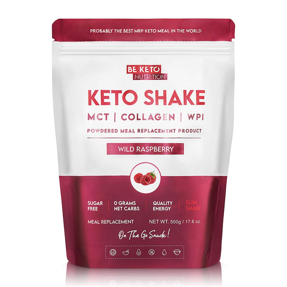 BeKeto - Diet Keto Shake Wild Raspberry 500g - Greenlands Health Store