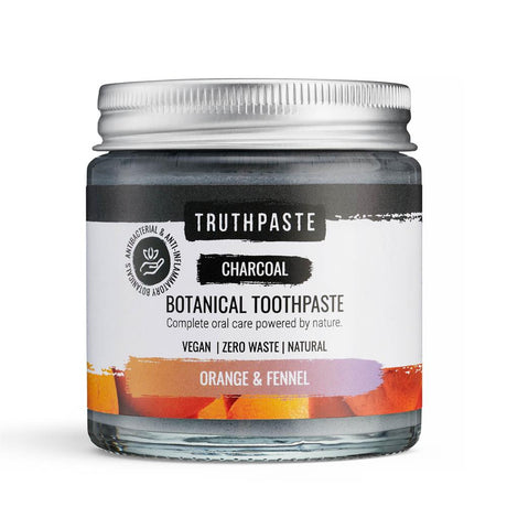 Truthpaste Charcoal: Orange & Fennel Toothpaste 100ml - Greenlands Health Store